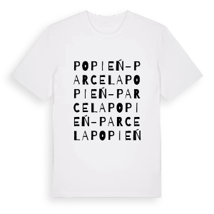 Popień-Parcela ordlek t-shirt – ekologisk bomull t-shirt från Pinshirt
