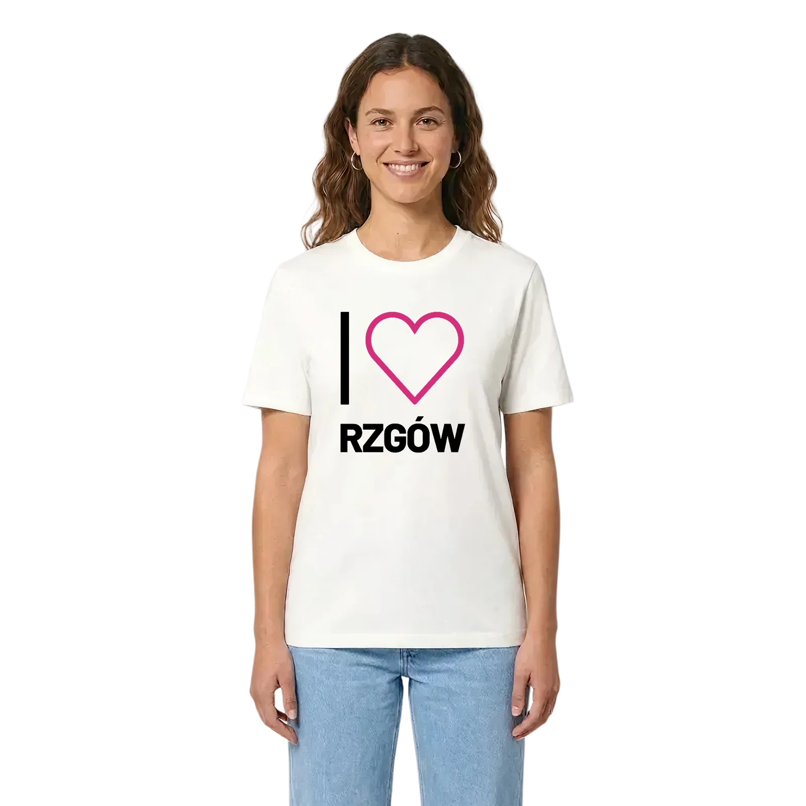 Jag älskar Rzgów t-shirt stort tryck – White, i miljö