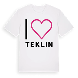 Jag älskar Teklin t-shirt stort tryck – ekologisk bomull t-shirt från Pinshirt