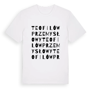 Teofilów Przemysłowy ordlek t-shirt – ekologisk bomull t-shirt från Pinshirt