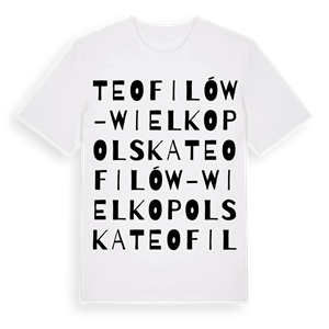 Teofilów-Wielkopolska ordlek t-shirt – ekologisk bomull t-shirt från Pinshirt