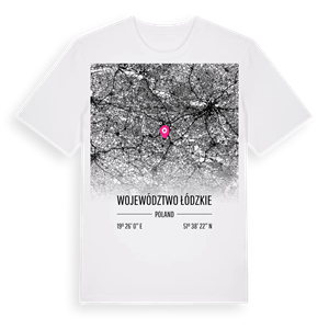 województwo łódzkie karta t-shirt – ekologisk bomull t-shirt från Pinshirt