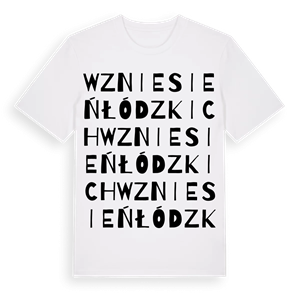 Wzniesień Łódzkich ordlek t-shirt – ekologisk bomull t-shirt från Pinshirt