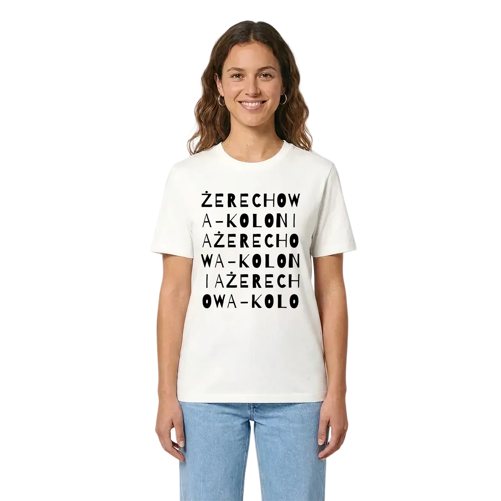 Żerechowa-Kolonia ordlek t-shirt – White, i miljö