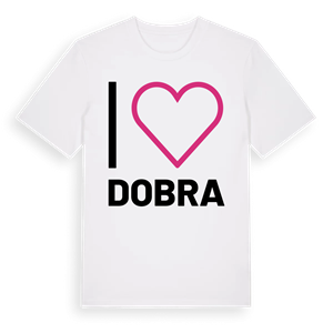 Jag älskar Dobra t-shirt stort tryck – ekologisk bomull t-shirt från Pinshirt