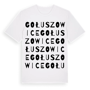 Gołuszowice ordlek t-shirt – ekologisk bomull t-shirt från Pinshirt