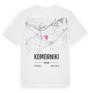 Komorniki karta t-shirt – ekologisk bomull t-shirt från Pinshirt
