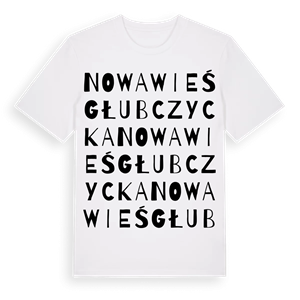 Nowa Wieś Głubczycka ordlek t-shirt – ekologisk bomull t-shirt från Pinshirt