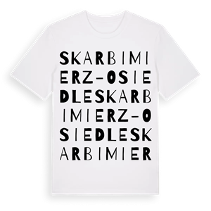 Skarbimierz-Osiedle ordlek t-shirt – ekologisk bomull t-shirt från Pinshirt