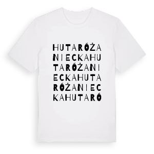 Huta Różaniecka ordlek t-shirt – ekologisk bomull t-shirt från Pinshirt