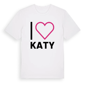 Jag älskar Katy t-shirt stort tryck – ekologisk bomull t-shirt från Pinshirt
