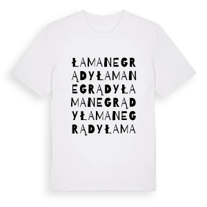 Łamane Grądy ordlek t-shirt – ekologisk bomull t-shirt från Pinshirt