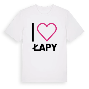 Jag älskar Łapy t-shirt stort tryck – ekologisk bomull t-shirt från Pinshirt