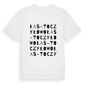 Łaś-Toczyłowo ordlek t-shirt – ekologisk bomull t-shirt från Pinshirt