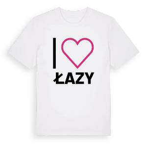 Jag älskar Łazy t-shirt stort tryck – ekologisk bomull t-shirt från Pinshirt