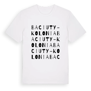 Baciuty-Kolonia ordlek t-shirt – ekologisk bomull t-shirt från Pinshirt