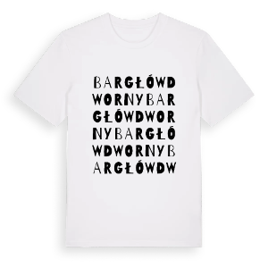 Bargłów Dworny ordlek t-shirt – ekologisk bomull t-shirt från Pinshirt
