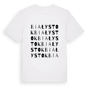 Białystok ordlek t-shirt – ekologisk bomull t-shirt från Pinshirt