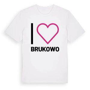 Jag älskar Brukowo t-shirt stort tryck – ekologisk bomull t-shirt från Pinshirt