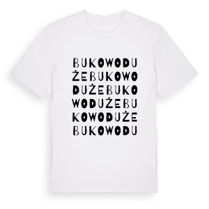 Bukowo Duże ordlek t-shirt – ekologisk bomull t-shirt från Pinshirt