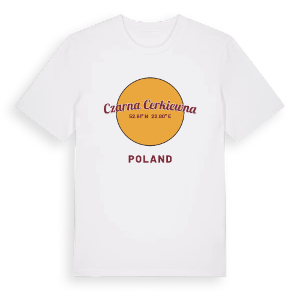 Czarna Cerkiewna cirkel t-shirt – ekologisk bomull t-shirt från Pinshirt