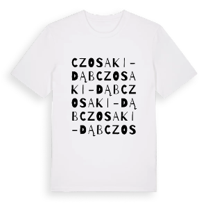 Czosaki-Dąb ordlek t-shirt – ekologisk bomull t-shirt från Pinshirt