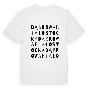 Dąbrowa Białostocka ordlek t-shirt – ekologisk bomull t-shirt från Pinshirt