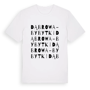 Dąbrowa-Bybytki ordlek t-shirt – ekologisk bomull t-shirt från Pinshirt