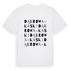 Dąbrowa-Kaski ordlek t-shirt – ekologisk bomull t-shirt från Pinshirt