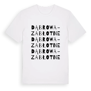 Dąbrowa-Zabłotne ordlek t-shirt – ekologisk bomull t-shirt från Pinshirt