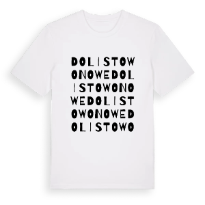 Dolistowo Nowe ordlek t-shirt – ekologisk bomull t-shirt från Pinshirt