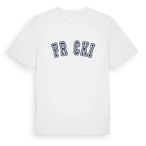 Frącki college t-shirt – ekologisk bomull t-shirt från Pinshirt