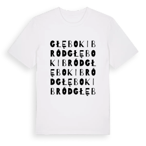 Głęboki Bród ordlek t-shirt – ekologisk bomull t-shirt från Pinshirt