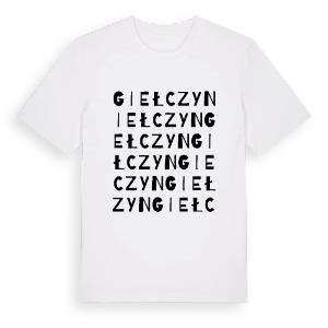 Giełczyn ordlek t-shirt – ekologisk bomull t-shirt från Pinshirt