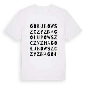 Gołubowszczyzna ordlek t-shirt – ekologisk bomull t-shirt från Pinshirt