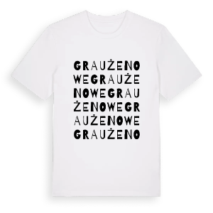 Grauże Nowe ordlek t-shirt – ekologisk bomull t-shirt från Pinshirt