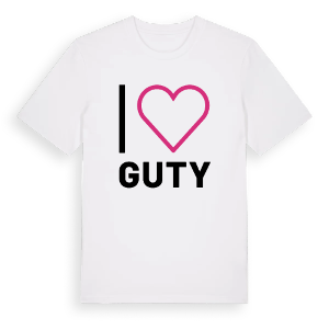 Jag älskar Guty t-shirt stort tryck – ekologisk bomull t-shirt från Pinshirt