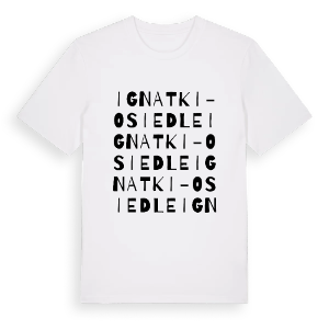 Ignatki-Osiedle ordlek t-shirt – ekologisk bomull t-shirt från Pinshirt