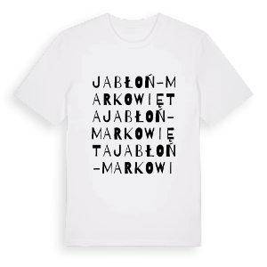 Jabłoń-Markowięta ordlek t-shirt – ekologisk bomull t-shirt från Pinshirt