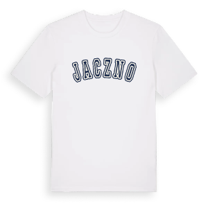 Jaczno college t-shirt – ekologisk bomull t-shirt från Pinshirt