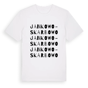 Jankowo-Skarbowo ordlek t-shirt – ekologisk bomull t-shirt från Pinshirt