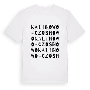 Kalinowo-Czosnowo ordlek t-shirt – ekologisk bomull t-shirt från Pinshirt