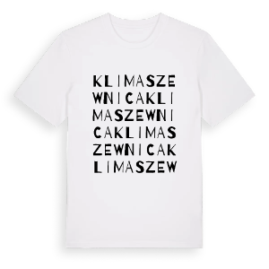 Klimaszewnica ordlek t-shirt – ekologisk bomull t-shirt från Pinshirt