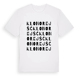 Klonorejść ordlek t-shirt – ekologisk bomull t-shirt från Pinshirt