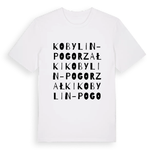 Kobylin-Pogorzałki ordlek t-shirt – ekologisk bomull t-shirt från Pinshirt