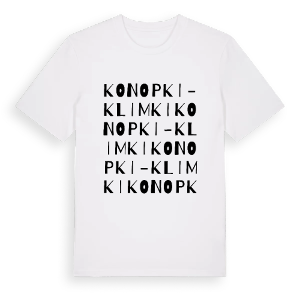 Konopki-Klimki ordlek t-shirt – ekologisk bomull t-shirt från Pinshirt