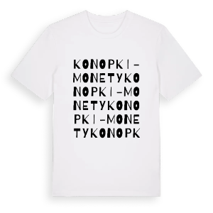 Konopki-Monety ordlek t-shirt – ekologisk bomull t-shirt från Pinshirt