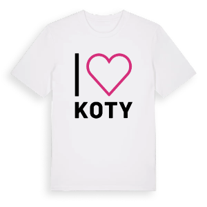 Jag älskar Koty t-shirt stort tryck – ekologisk bomull t-shirt från Pinshirt