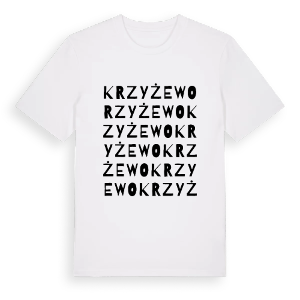 Krzyżewo ordlek t-shirt – ekologisk bomull t-shirt från Pinshirt