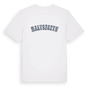 Małyszczyn college t-shirt – ekologisk bomull t-shirt från Pinshirt